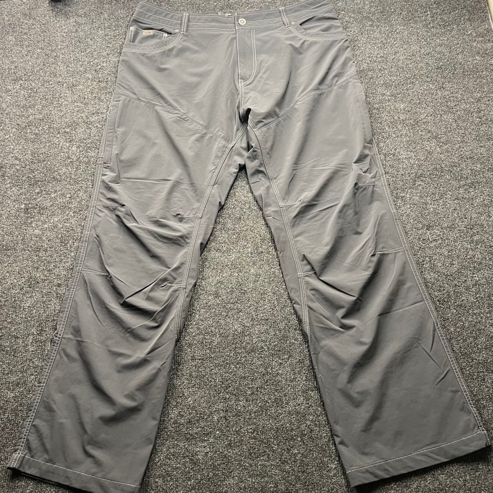 KUHL Mens Gray Nylon Spandex Hiking Outdoor Pants 40x32 Contrast Stitching